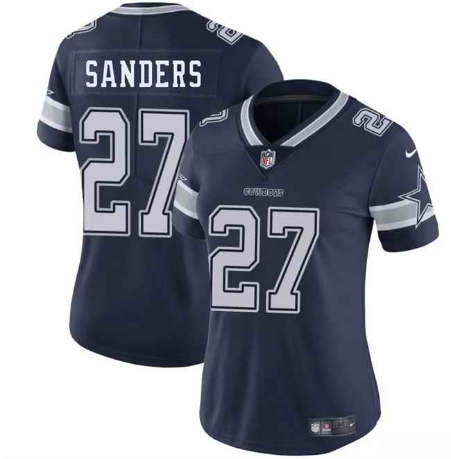 Women's Dallas Cowboys #27 Miles Sanders Navy 2025 Vapor Limited Stitched Football Jersey(Run Small